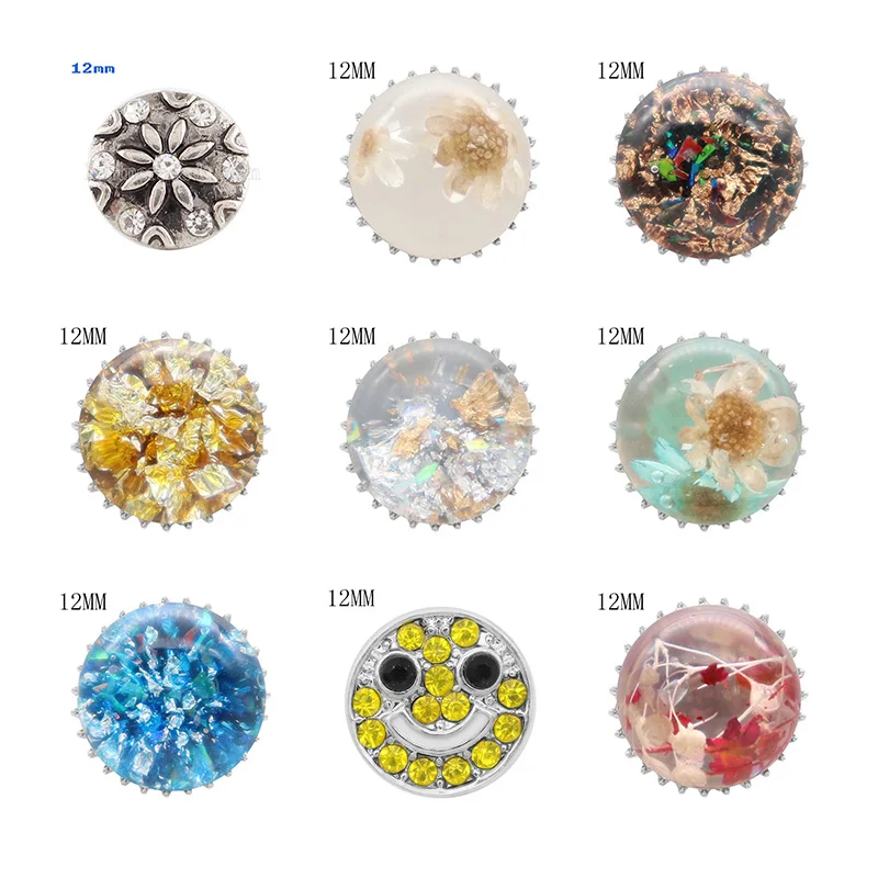 

Цветок 12 мм Стразы шармы металлические кнопки DIY Ювелирные изделия KS2028