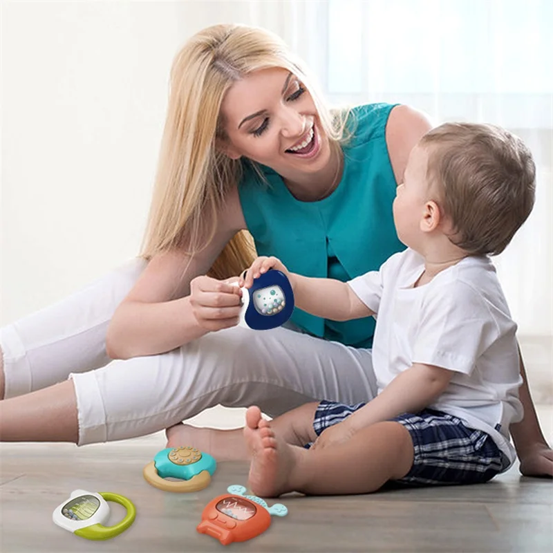 

Baby Rattle Sets Toys Rattles Teeth Biting Babies Toddler Bed Bell Silicone Handbell Jingle 6 Pieces Cute Cartoon Newborn Stuff