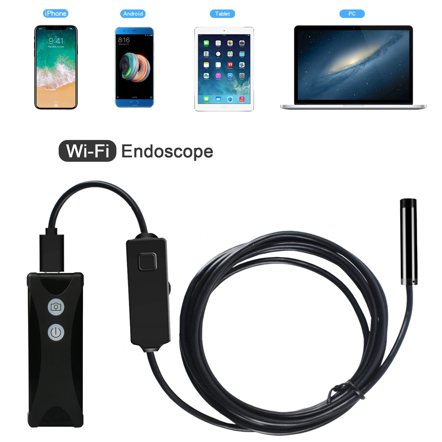 8 мм 1/2/3/5M WI-FI эндоскоп мини Камера мягкий кабель USB эндоскоп бороскоп для Android/Iphone и ПК