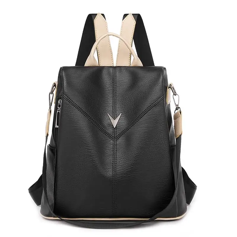 

Fashion Women Leather Backpacks Vintage Female Shoulder Bag Travel Ladies Bagpack Large Capacity School Bags For Girls Women