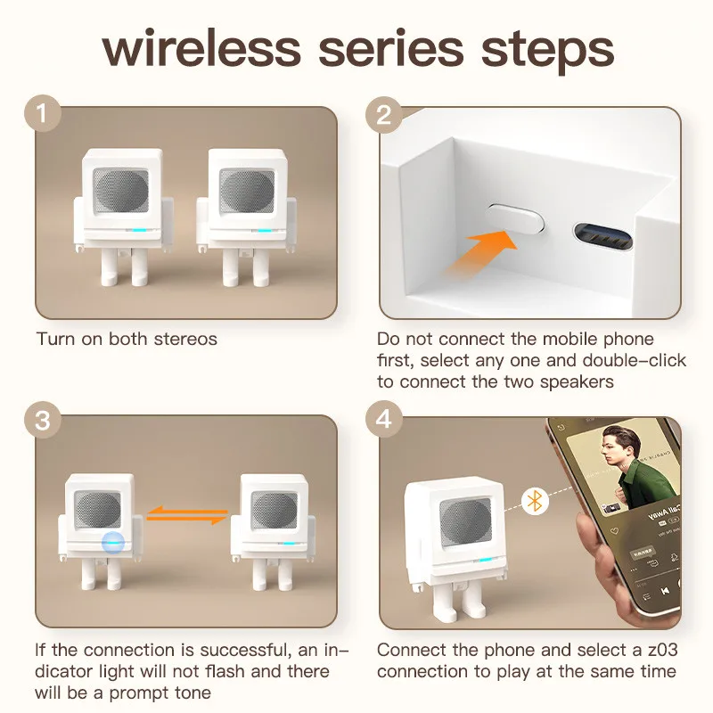 Новинка 2021 ретро-робот-динамик USB-зарядка мини-телефон беспроводной портативный