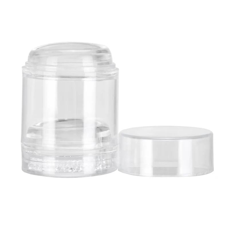 

4cm Silicone Marshmallow Nail Scraper Tool Nail Stamper Double-Head Clear Lace Flower Crystal Nail Art Stamper Clear