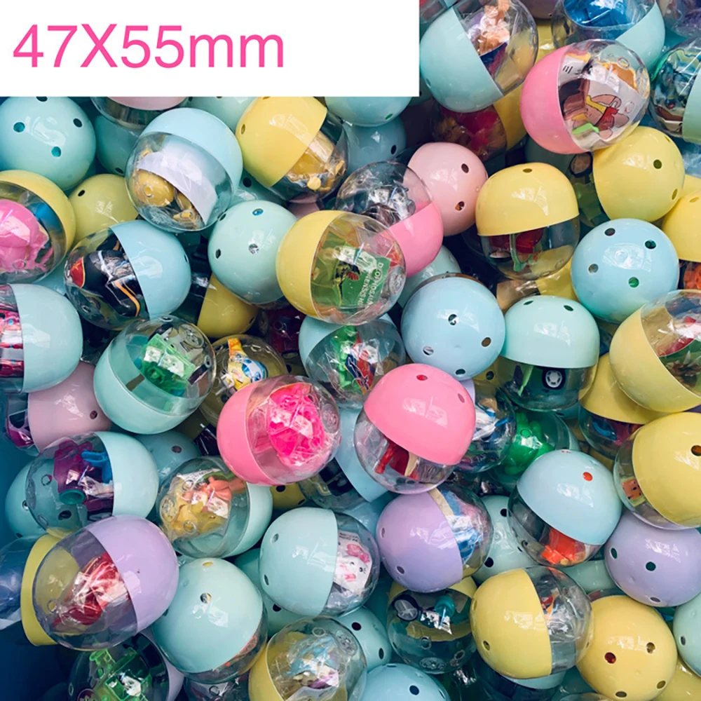 

Пластиковые сиамские капсулы макарон, 10 шт., 47 мм * 55 мм, игрушечные шарики, различные игрушки, смешанные игрушки для торговых автоматов, заба...