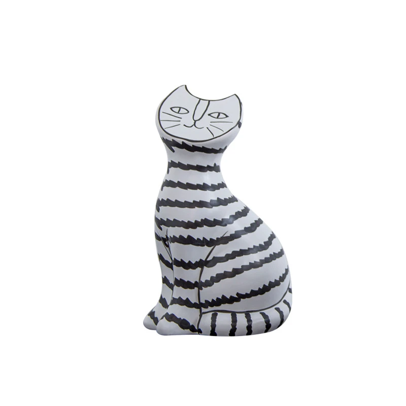 

Modern Handmade Ceramic Sculpture Nordic Minimalist Ceramic Creative Cat Pattern Decoration Home Decoration God Gift