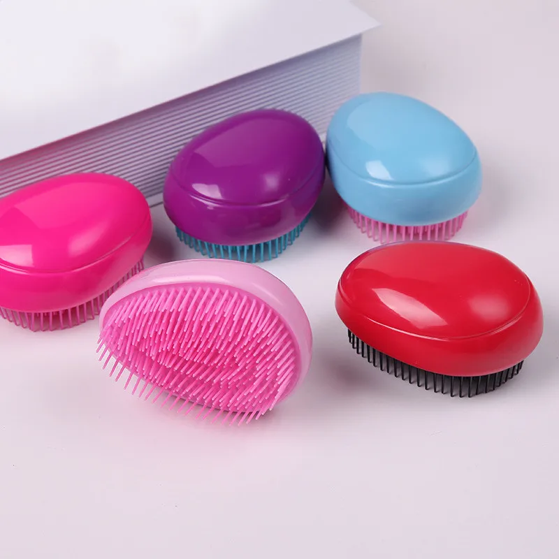1pc Anti Static Salon Egg Shape Glitter Massage Hairbrush Tangle Hair Brush Styling Tools Detangling Smoothing Comb | Красота и