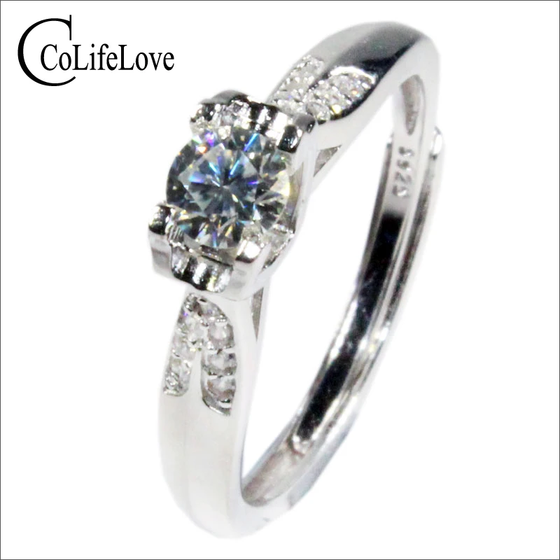 Кольцо из серебра 925 пробы с муассанитом карата|Кольца| |