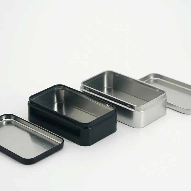 1шт Комплект для выживания Маленькая пустая металлическая серебряная черная золотая коробка для хранения органайзера для денег, монет, конфет, ключей, специй