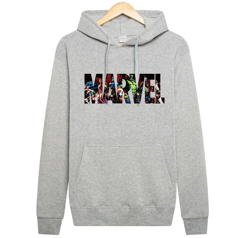 Кофты с капюшоном &quotMarvel&quot Мужская брендовая Аниме Толстовка длинным рукавом