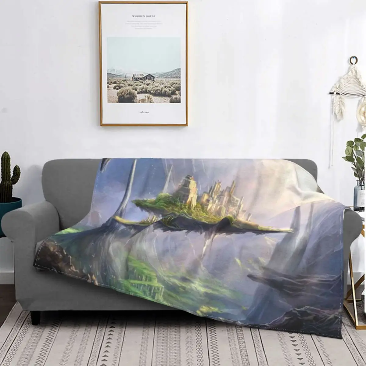 

Fantasy World Blanket Scenery Modern Stitch Cotton Spring Autumn Coral Velvet Throw Blankets For Home Travel
