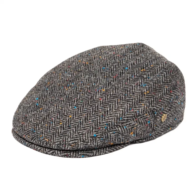 

VOBOOM Ivy Cap Herringbone Flat Caps 50% Wool Tweed Scally Hat Bunnet Paddy Dai Cheese-cutter Driving Hats 200
