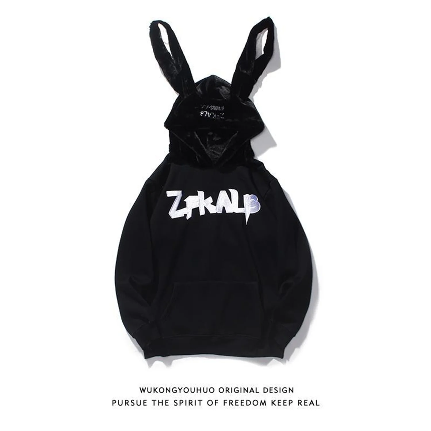 

Cool Rabbit Ear Hoodie Autumn Fashion Oversize Sweatshirt Women Punk High Street Embroidery Tops Vintage Hooded Kawaii Hoodie
