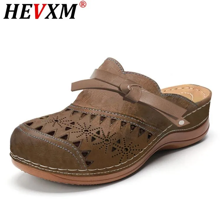 

Slippers Women 2021 Summer Women Hollow Carved Wedges Slippers Platform Casual Roman Women's Slipper Anti-slip Beach Shoes