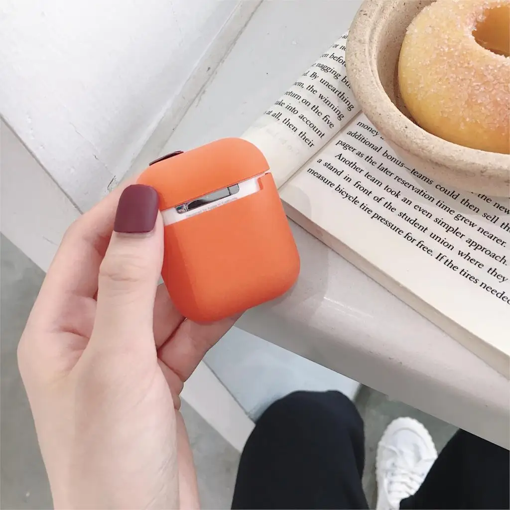 Милый чехол для наушников Apple AirPods 1 2 чехла AirPods2 защита Air Pods матовая кожа матовая жесткая розовая в виде сердца аксессуары