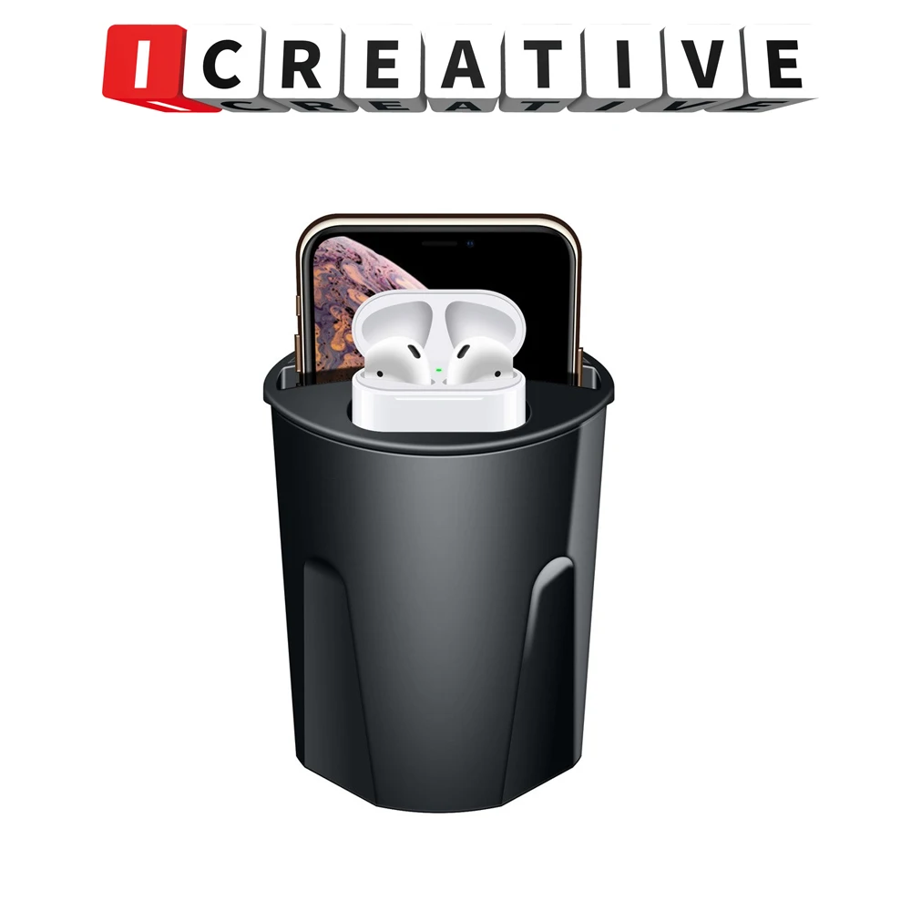 ICREATIVE Быстрое беспроводное автомобильное зарядное устройство для IPhone Xs/Max/Xr/8 Qi