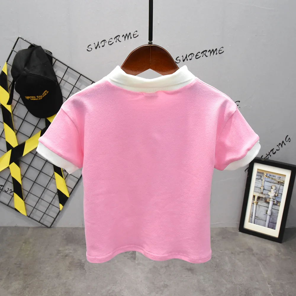 2PCS WLG Boys Outfits Summer Kids Pink Patchwork Shirt and White Short Set Baby Boy Fashion Clothes for 2-6 Years |