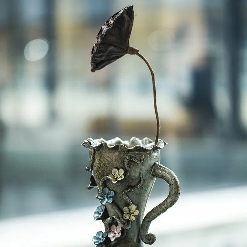 Керамическая ваза Цзиндэчжэнь в винтажном китайском стиле для цветов чистый