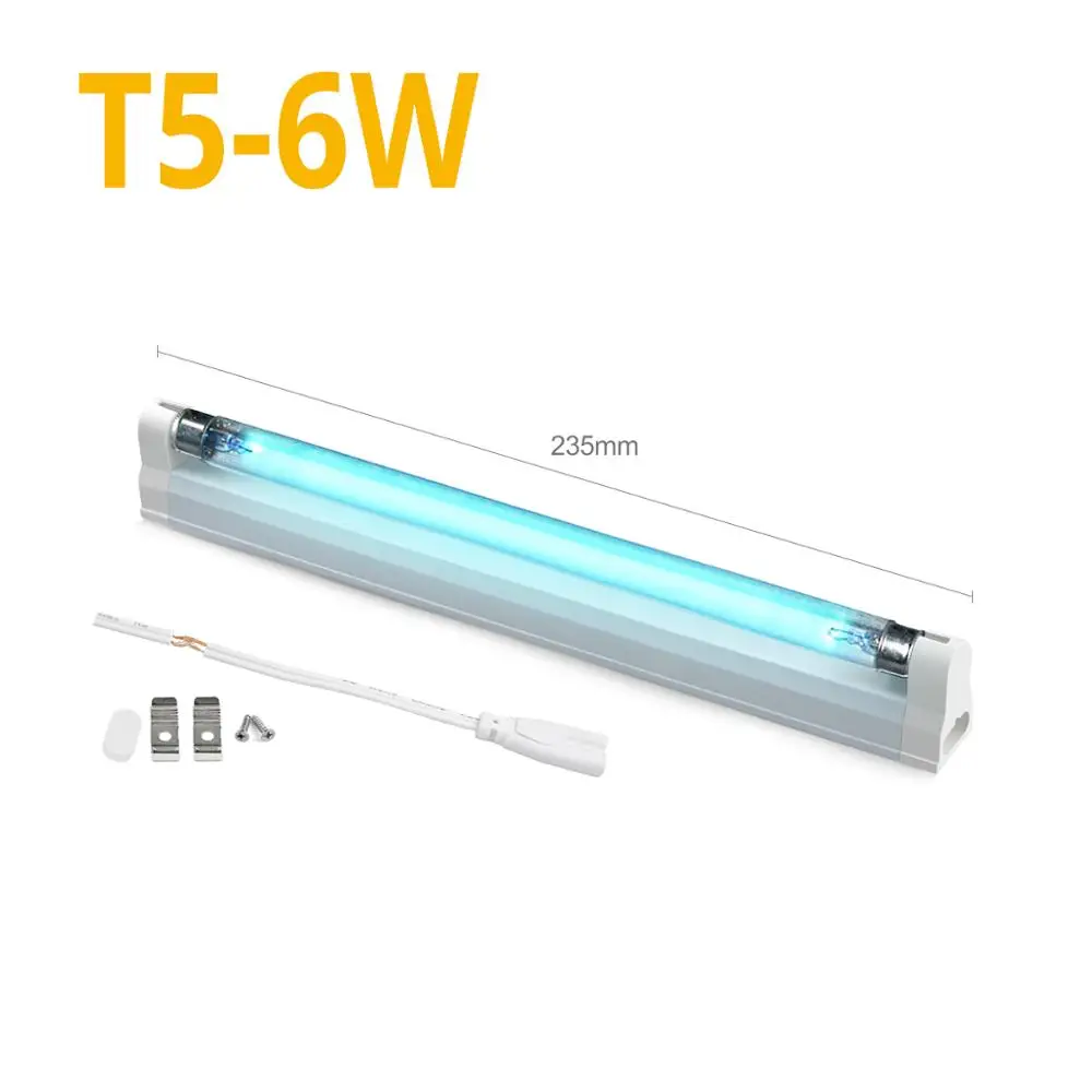 6W Больничная домашняя ультрафиолетовая кварцевая бактерицидный свет, бактериальная лампа 6 Вт 8 Вт для дезинфекции, стерилизации УФ-лампы 110 В 220 В - Мощность в ваттах: 6W