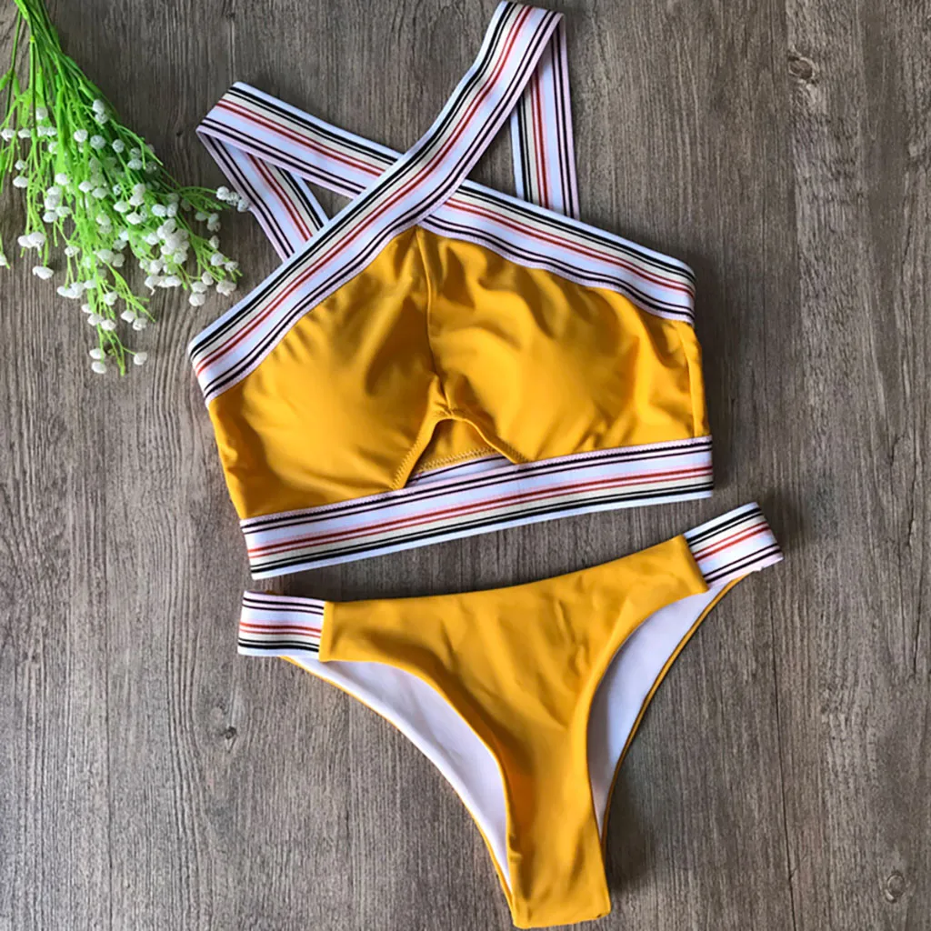 Новинка 2020 женские купальники с эффектом пуш ап сексуальные из двух частей для