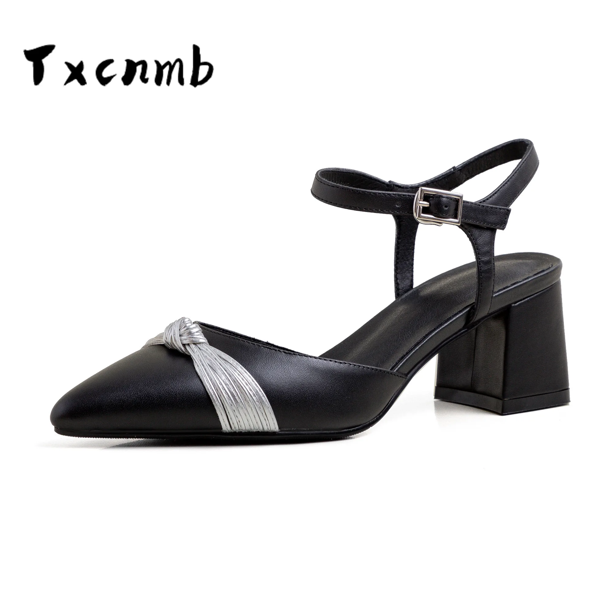 TXCNMB 2020 новейшая модель Обувь из натуральной кожи для женщин сандалии