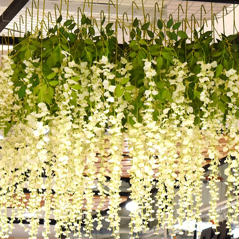 

12Pcs 110CM Wisteria Artificial Flower Wreath Hanging On The Wedding Garden Outdoor Greening DIY Party Home Garden Decoration