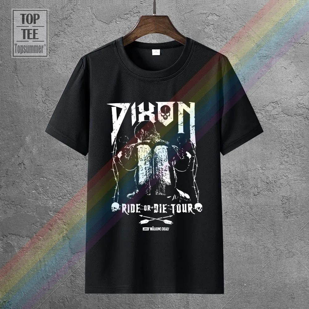Ходячие мертвецы Мужская футболка Дэрил Диксон ездить или Die Tour крыло