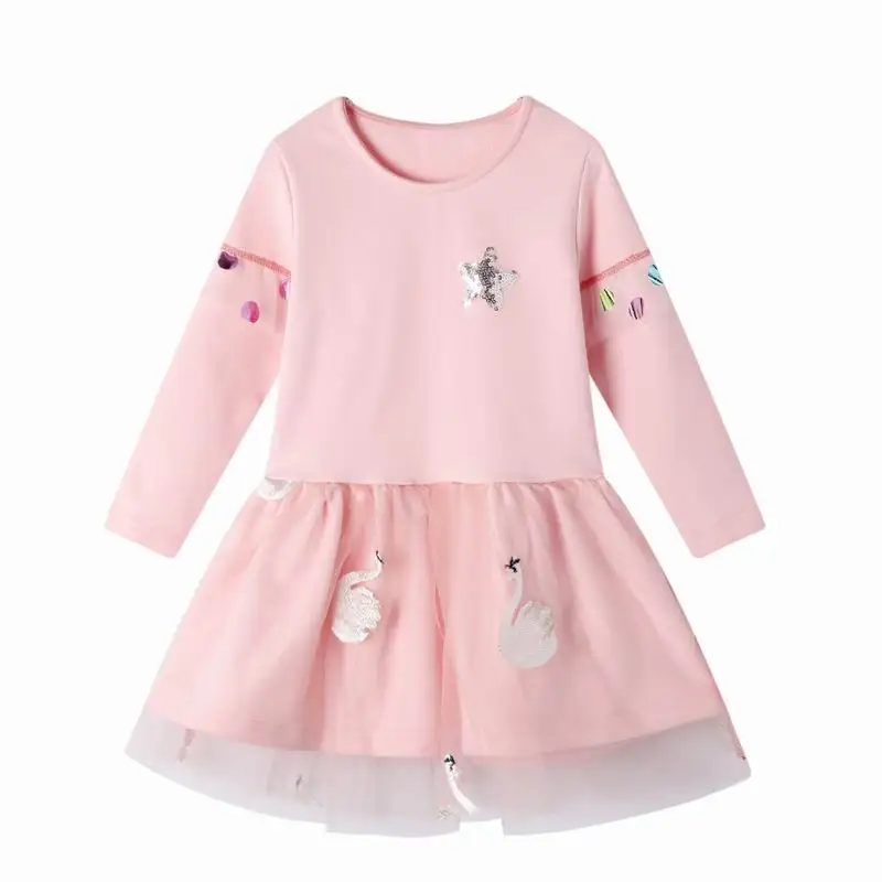 Q115 same picture Little maven/фатиновое платье с кроликом для детей от 2 до 7 лет Детское платье с длинными рукавами для маленьких девочек осенняя одежда костюм принцессы - Color: Q115 same picture