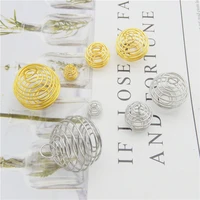 10 40pcs spiral bead cages pendants stone holder charms necklace cage pendants for jewelry making finding