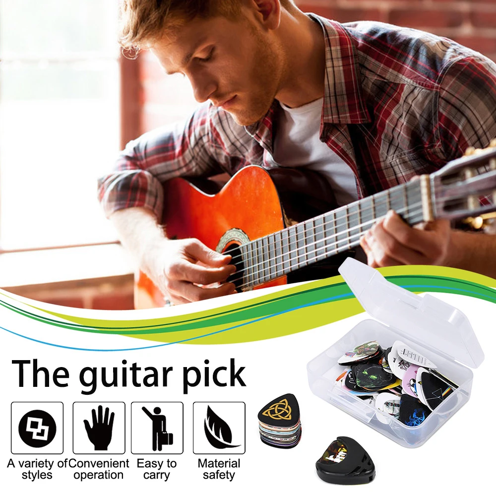 

Набор медиаторов для гитары 100 шт., медиаторы для гитары целлулоидные для электрической акустической или бас-гитары