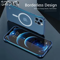 new magnetic wireless charging phone case for iphone 13 12 pro max mini ultra thin no bumper fingerprint design matte back cover