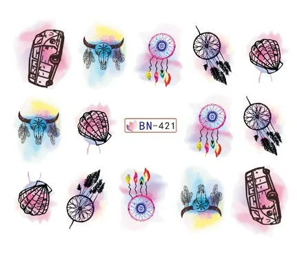 Водная наклейка для фотоэлементов якорь Ловец снов акварельная дизайнерская