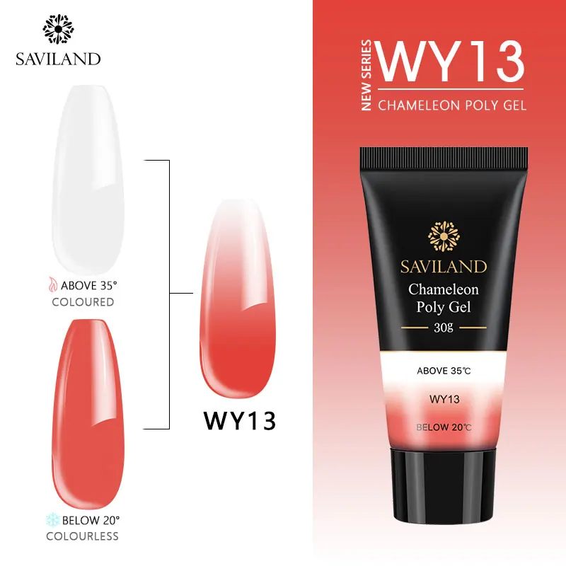 30ml WY13 Saviland 30 мл Гель-лак акриловый полигель изменение температуры многоцветный Алмазный полигель для ногтей быстрое строительство УФ-набор для ногтей - Цвет: 30ml WY13