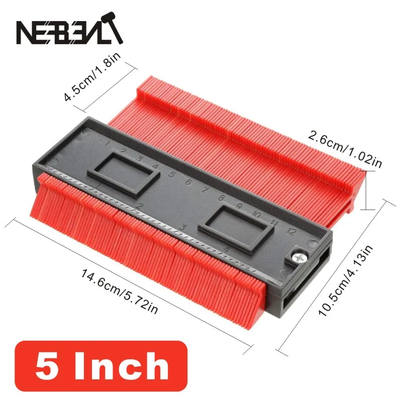 Red 5inch " /10" Vorm дубликат инструмента Tiling Автоматический контурный дублирование тонкий общий профиль зубцов Калибр обмотка пластиковых ламинатов - Цвет: Red 5inch