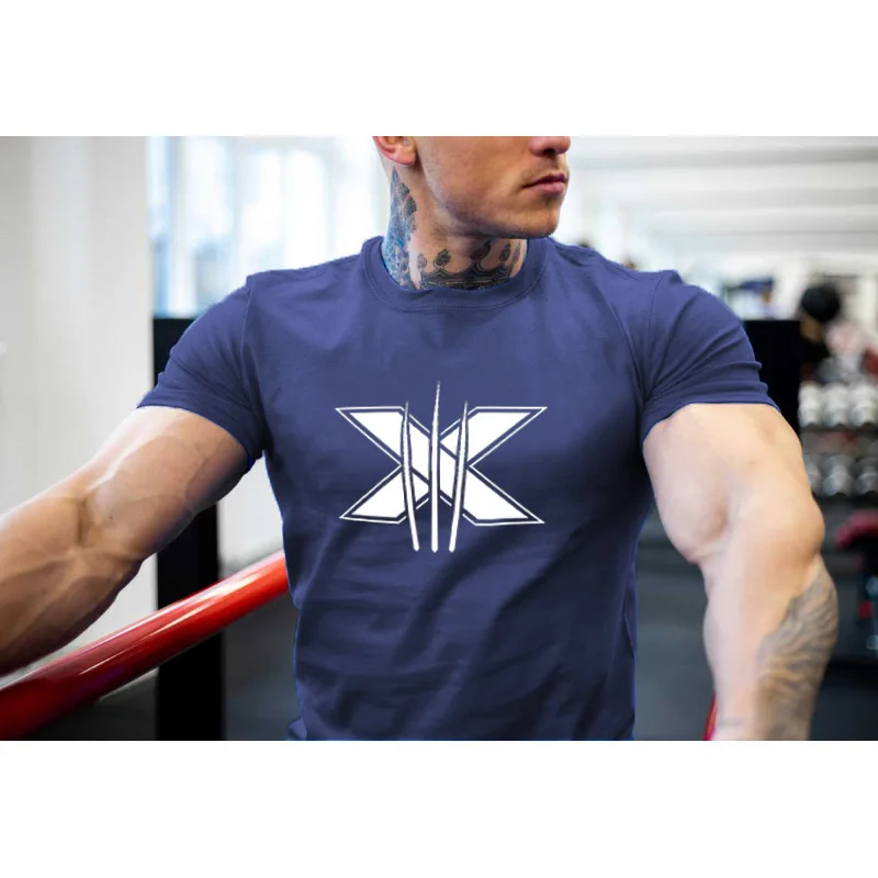 

Hot Sale Men's Bodybuilding Graphic T-shirt Workout Fitness Men's Clothing Short Sleeve Shirt Streetwear
