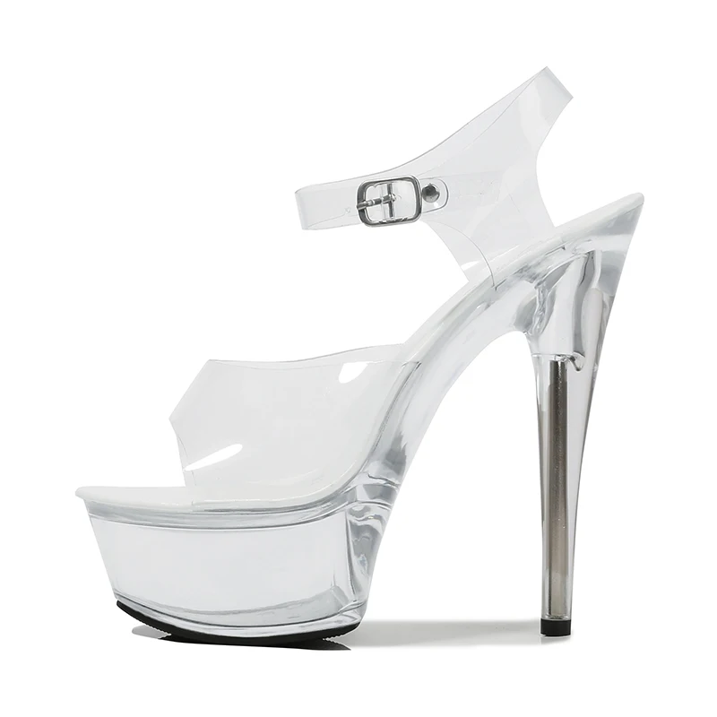 Сандалии женские прозрачные водонепроницаемые на высоком каблуке 10 20