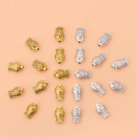 200pcslot tibetan silvergold 3d fish spacer beads 2 sided for diy bracelet necklace jewelry making accessories