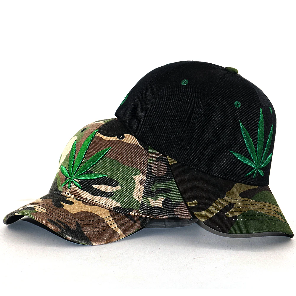 

Fashion 3D Embroidery Maple Leaf Cap Weed baseball cap For Men Women Cotton Swag Hip Hop Fitted snapback hats new