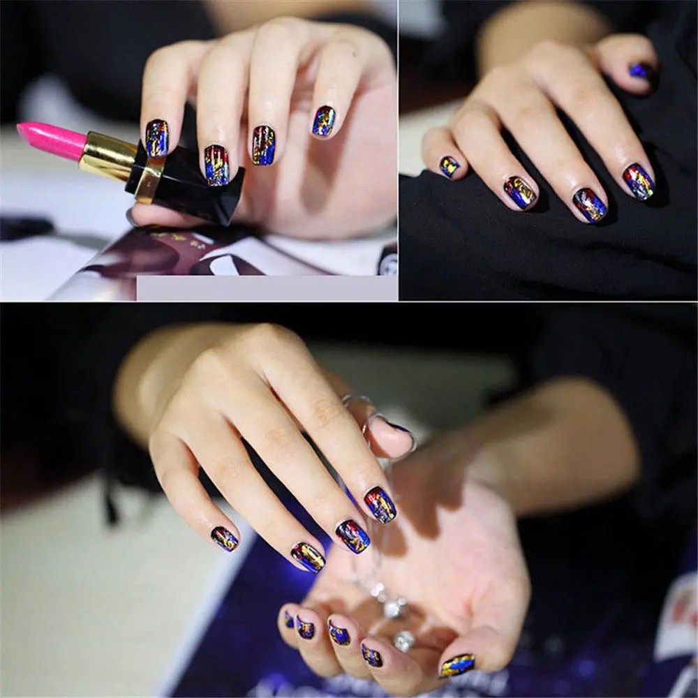 20 листов/набор голографические зеркальные наклейки для ногтей|Стикеры и