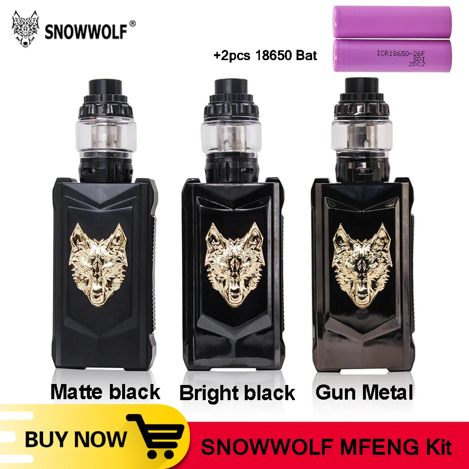 Оригинальный SnowWolf MFENG 200 Вт Box Mod электронной сигареты 6 мл Танк WF 0.2ohm/0.16ohm катушки с