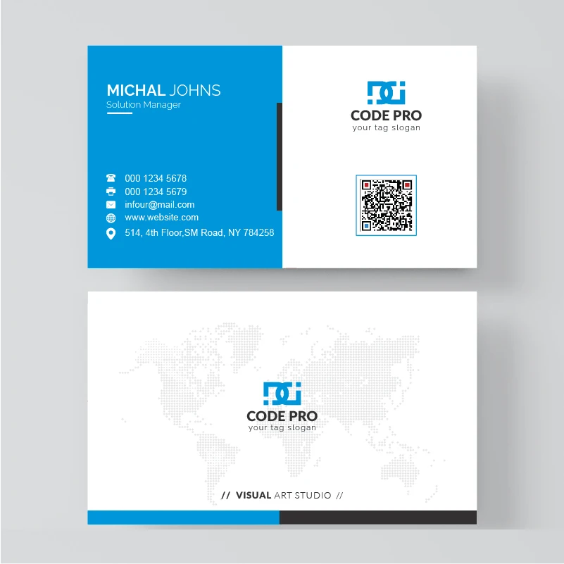 Business card template Blue Minimalist Card Design Modern Editable Official style Universal | Канцтовары для офиса и дома
