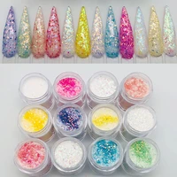 nail acrylic powder with glitters 3 in one nail supplies dip powder iridescent polymer 1 pot acrylic collection 10ml jars