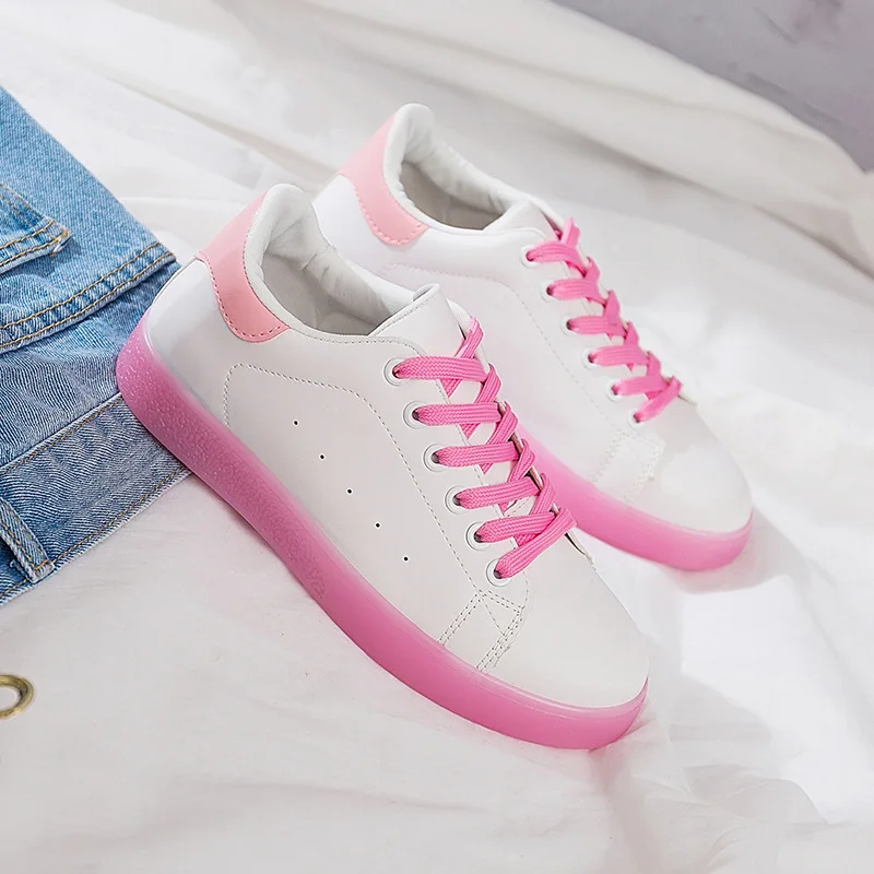 Новинка 2019 женские белые туфли с желеобразной подошвой студенческие кружевные