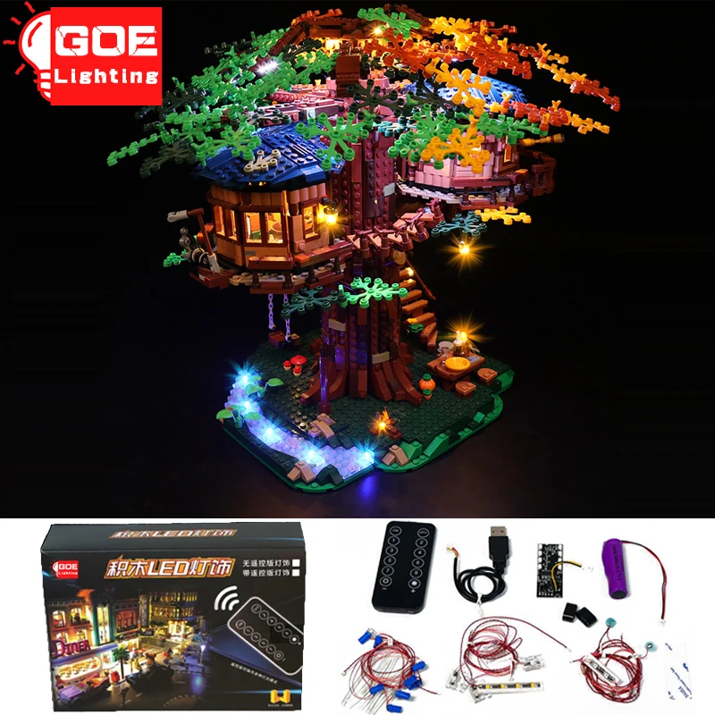 

GOELIGHTING Brand Jungle Cabin Bricks LED RC Light Up Kit For Lego 21318 For City Architecture Lamp Set Toys(Only Light Group)