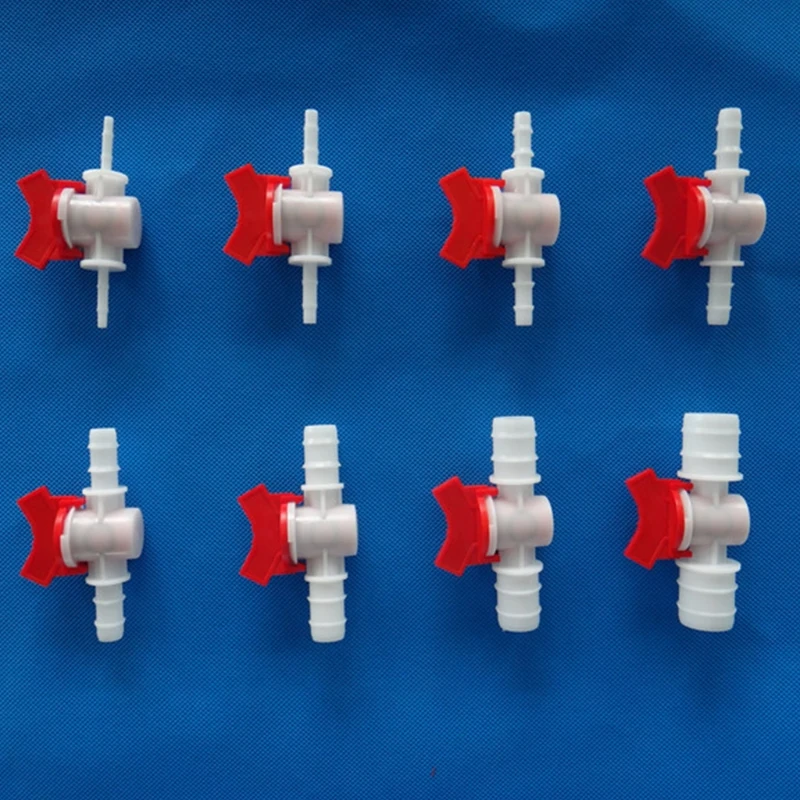 

Small Equipment Accessories 4/ 6/ 8/10/12/16/ 20/25mm-Hose Barb Two Way Plastic Ball Val ve Aquarium Garden Irrigation
