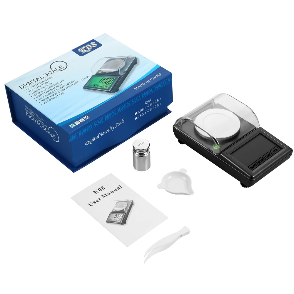 Цифровые Карманные ювелирные весы с подсветкой и сенсорным экраном высокой