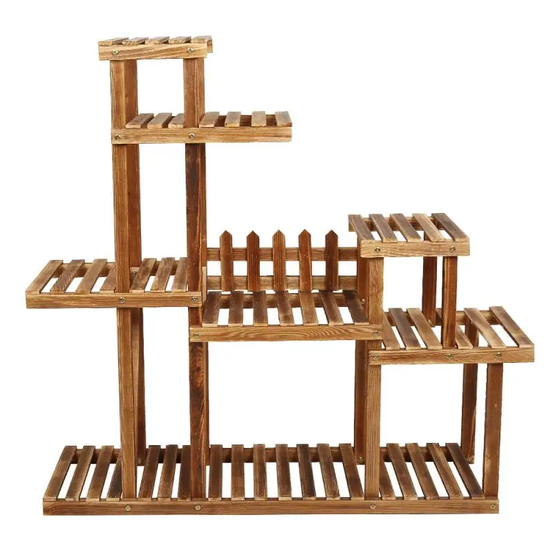 Многоярусный держатель для цветов и растений деревянный органайзер горшка