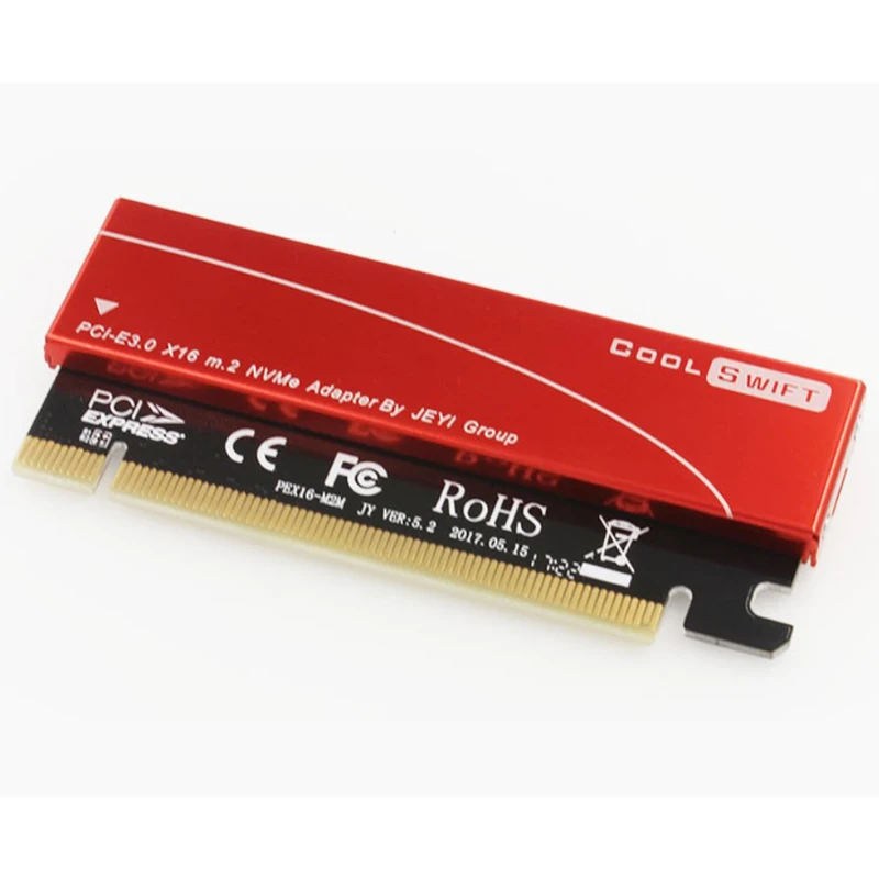 Адаптер PCI e M2 m2 NGFF SSD NVMe 2280 m ключ к адаптеру x16 M.2 PCIe карта для ssd с теплоотводом