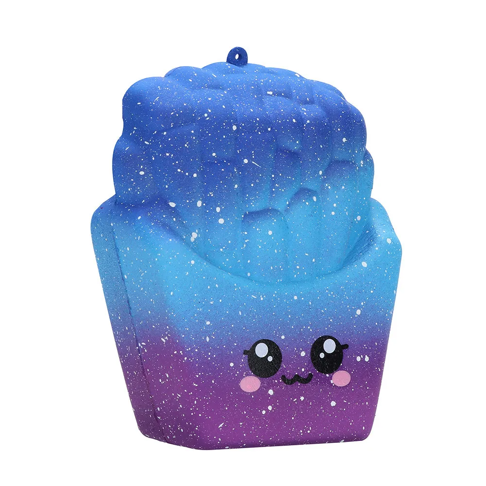 

8cm Galaxy Cosmic Starry French Fries Squishies Slow Rebound Rising Squeeze Scented Stress Relieve Decompression Pinch Toys