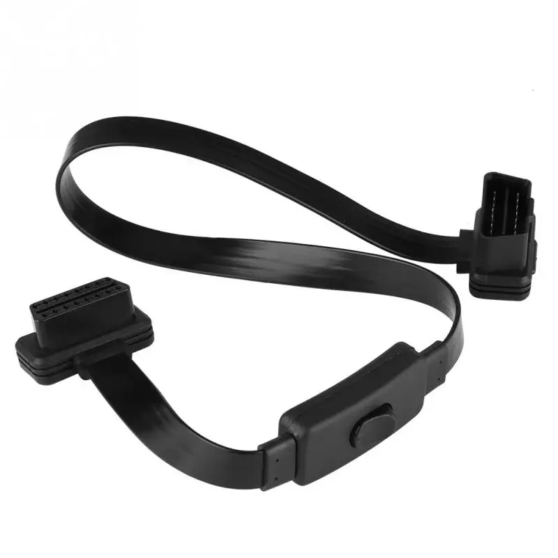 16 Pin штекер к гнезду OBD2 Удлинительный Кабель-адаптер с переключателем вкл/выкл