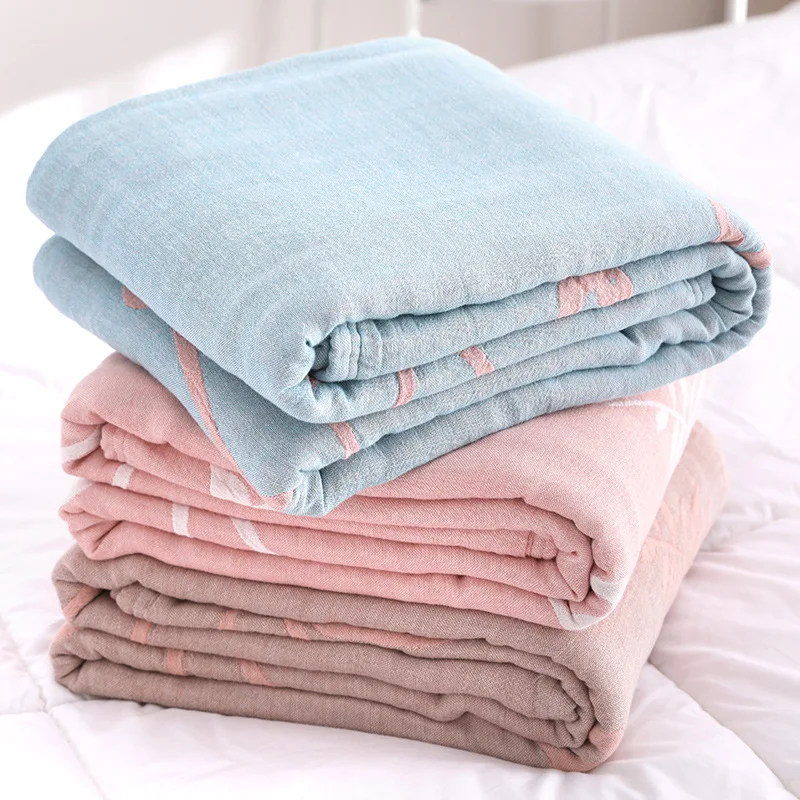 Муслиновое одеяло мягкое дышащее для кровати дивана путешествий весна-лето 100%