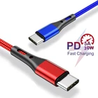 Кабель для быстрой зарядки PD USB-CType-C, красныйсинийчерный, 20 см1 м2 м, для Realme, Samsung Galaxy, Xiaomi, Redmi, Huawei P40 Lite Pro
